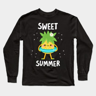 Cute Pineapple Lovers Sweet Summer Pineapple Character Long Sleeve T-Shirt